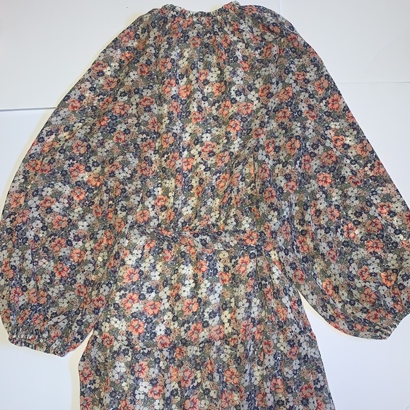 🆕 Minkpink “Arve” Floral Balloon Sleeved Dress - Women’s Size XL - Picture 6 of 14